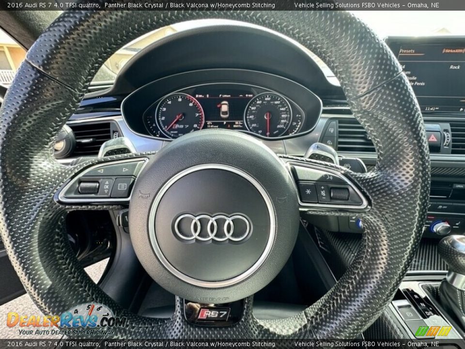 2016 Audi RS 7 4.0 TFSI quattro Panther Black Crystal / Black Valcona w/Honeycomb Stitching Photo #6