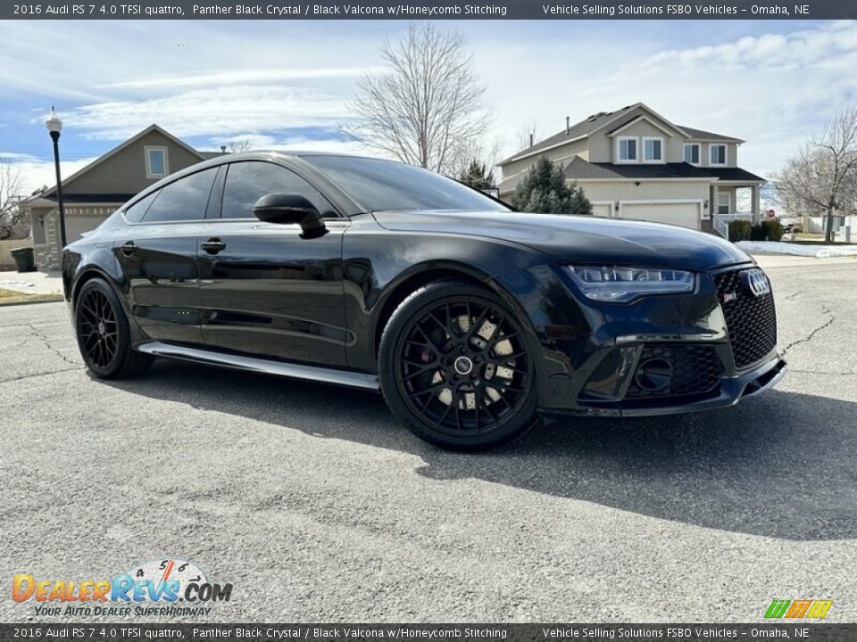 2016 Audi RS 7 4.0 TFSI quattro Panther Black Crystal / Black Valcona w/Honeycomb Stitching Photo #11