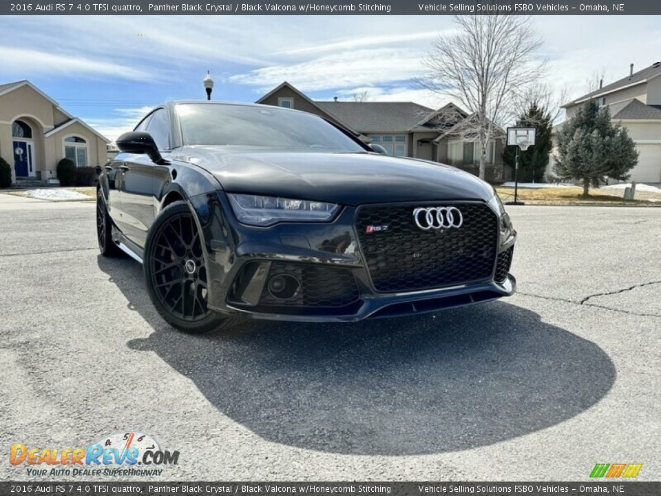 2016 Audi RS 7 4.0 TFSI quattro Panther Black Crystal / Black Valcona w/Honeycomb Stitching Photo #13