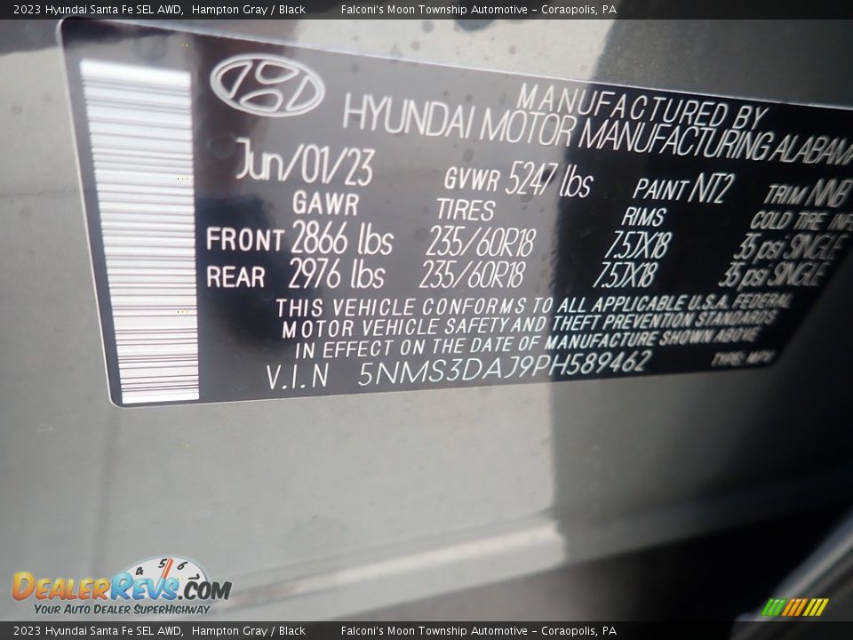 2023 Hyundai Santa Fe SEL AWD Hampton Gray / Black Photo #18