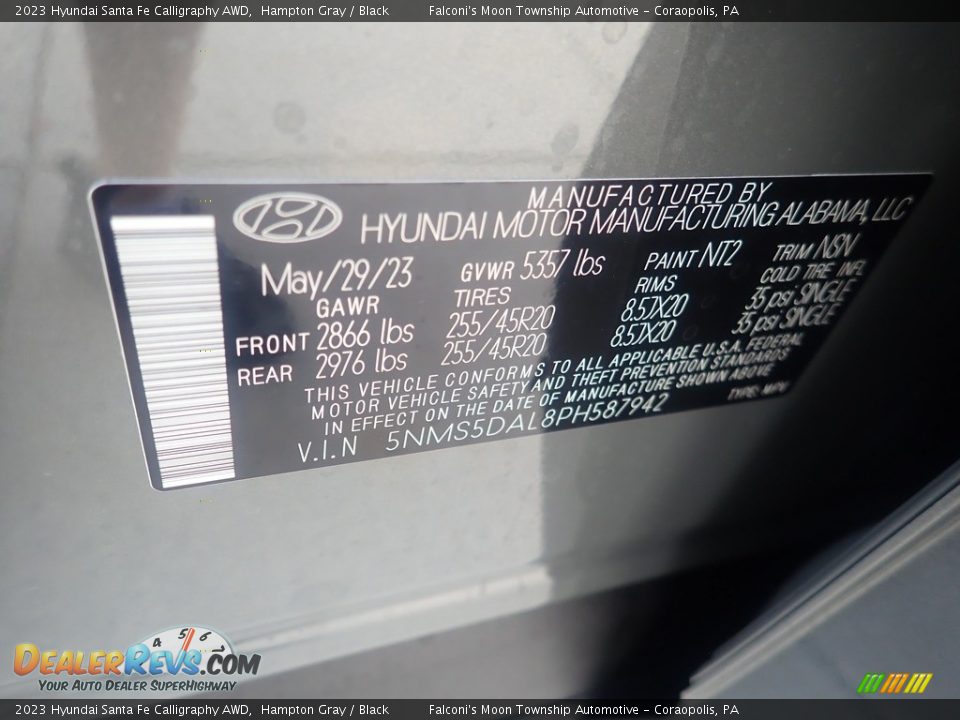 2023 Hyundai Santa Fe Calligraphy AWD Hampton Gray / Black Photo #18