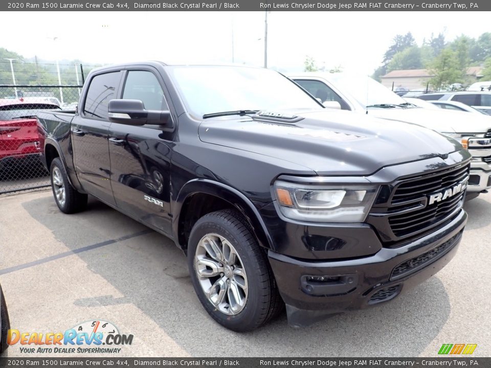 2020 Ram 1500 Laramie Crew Cab 4x4 Diamond Black Crystal Pearl / Black Photo #4