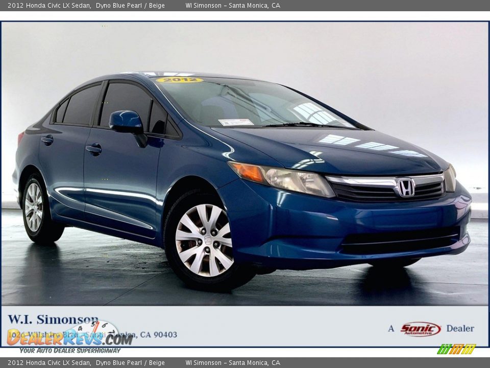 2012 Honda Civic LX Sedan Dyno Blue Pearl / Beige Photo #1