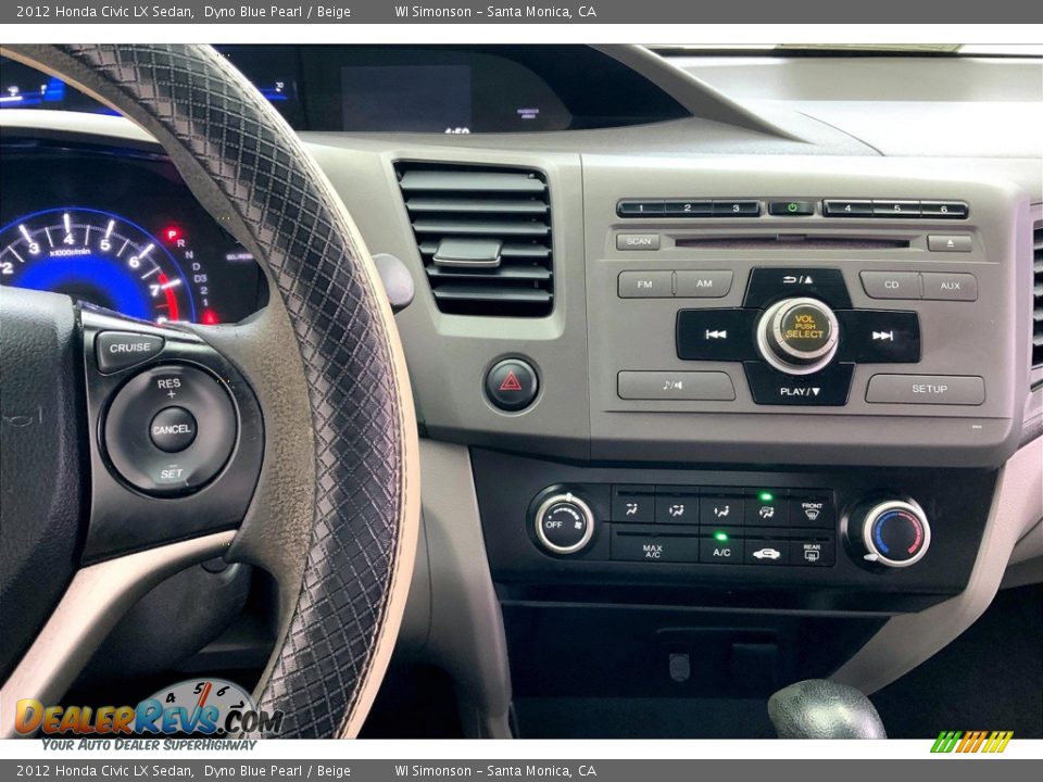 2012 Honda Civic LX Sedan Dyno Blue Pearl / Beige Photo #5