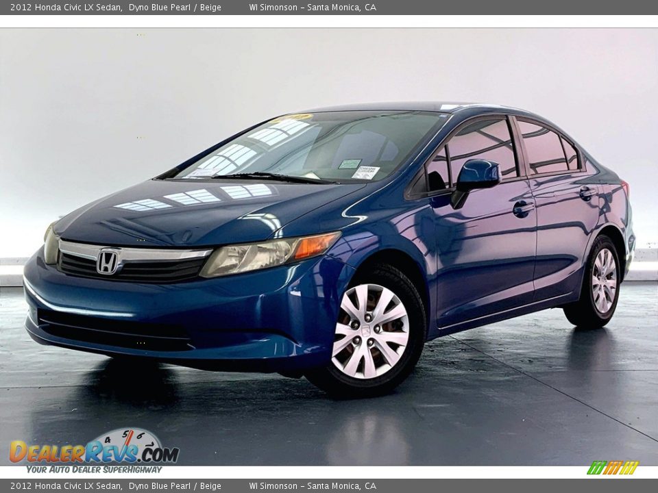 2012 Honda Civic LX Sedan Dyno Blue Pearl / Beige Photo #12