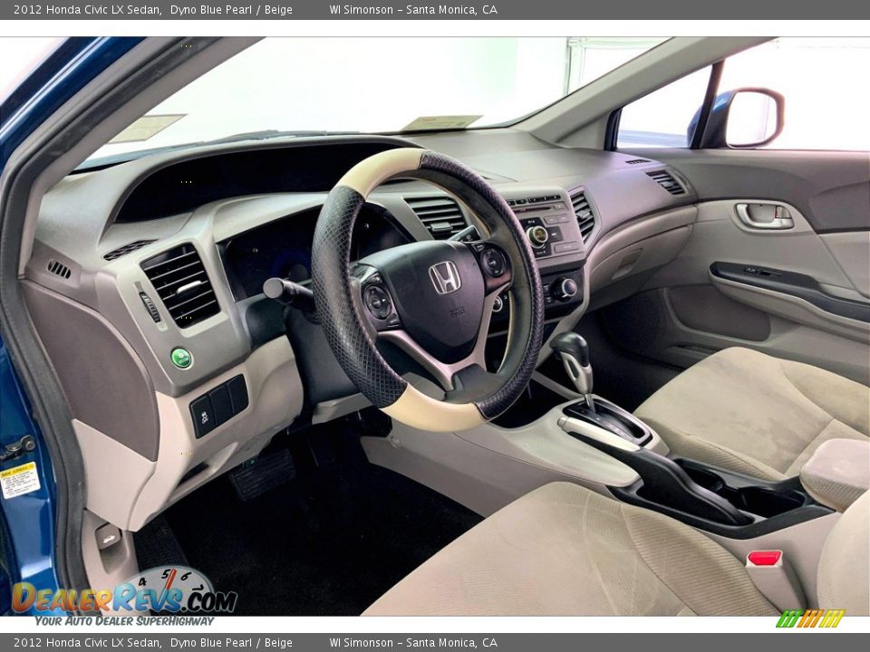 2012 Honda Civic LX Sedan Dyno Blue Pearl / Beige Photo #14
