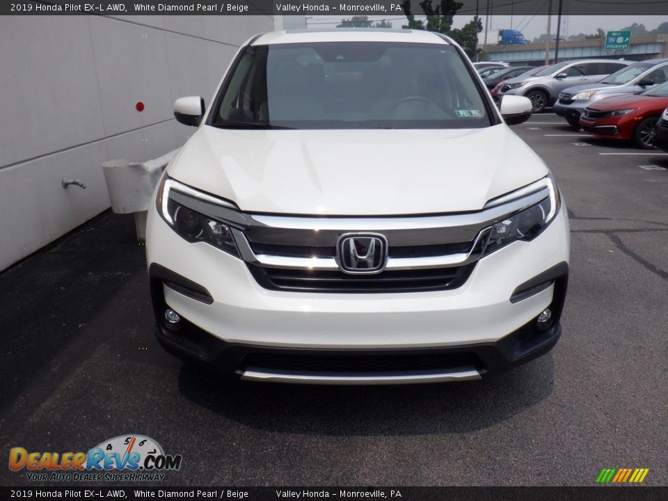 2019 Honda Pilot EX-L AWD White Diamond Pearl / Beige Photo #5