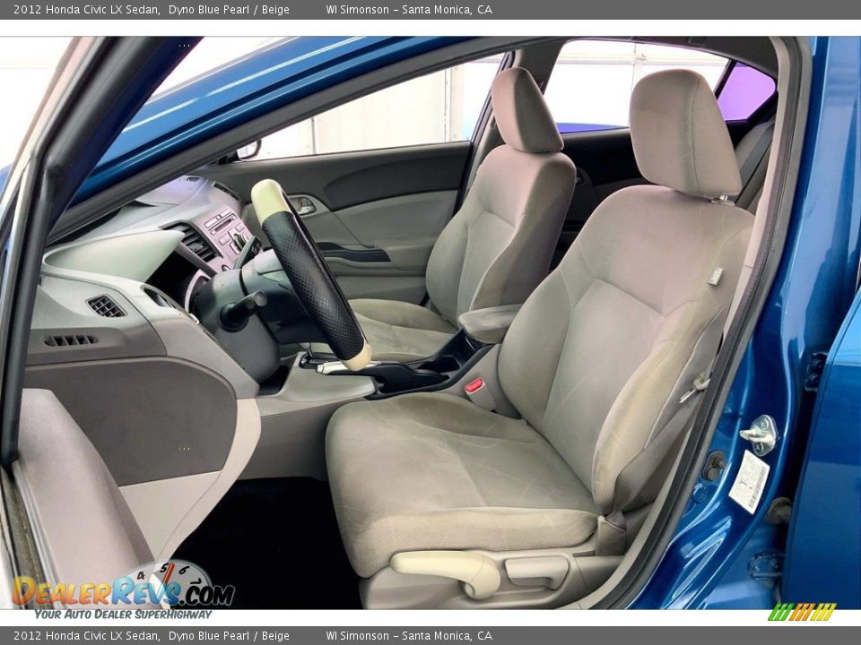 2012 Honda Civic LX Sedan Dyno Blue Pearl / Beige Photo #18