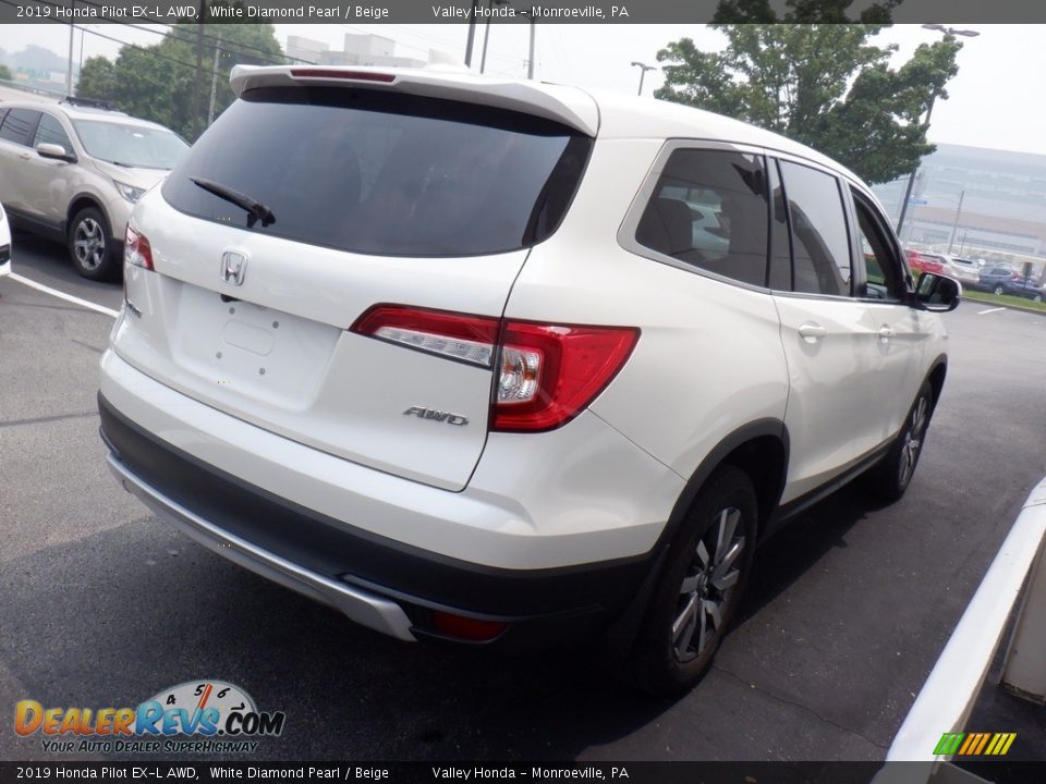 2019 Honda Pilot EX-L AWD White Diamond Pearl / Beige Photo #7