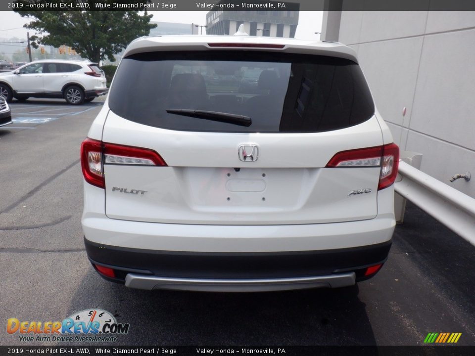 2019 Honda Pilot EX-L AWD White Diamond Pearl / Beige Photo #9