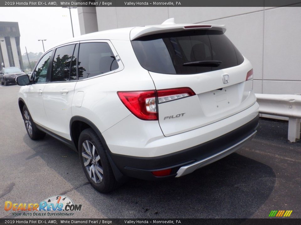 2019 Honda Pilot EX-L AWD White Diamond Pearl / Beige Photo #10