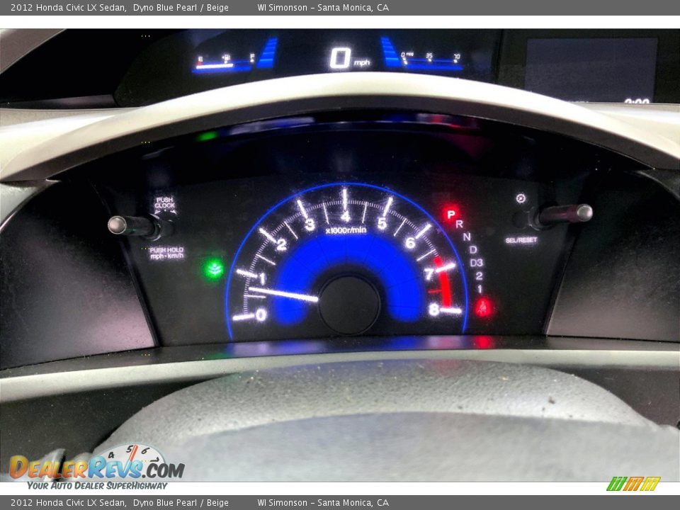 2012 Honda Civic LX Sedan Dyno Blue Pearl / Beige Photo #23