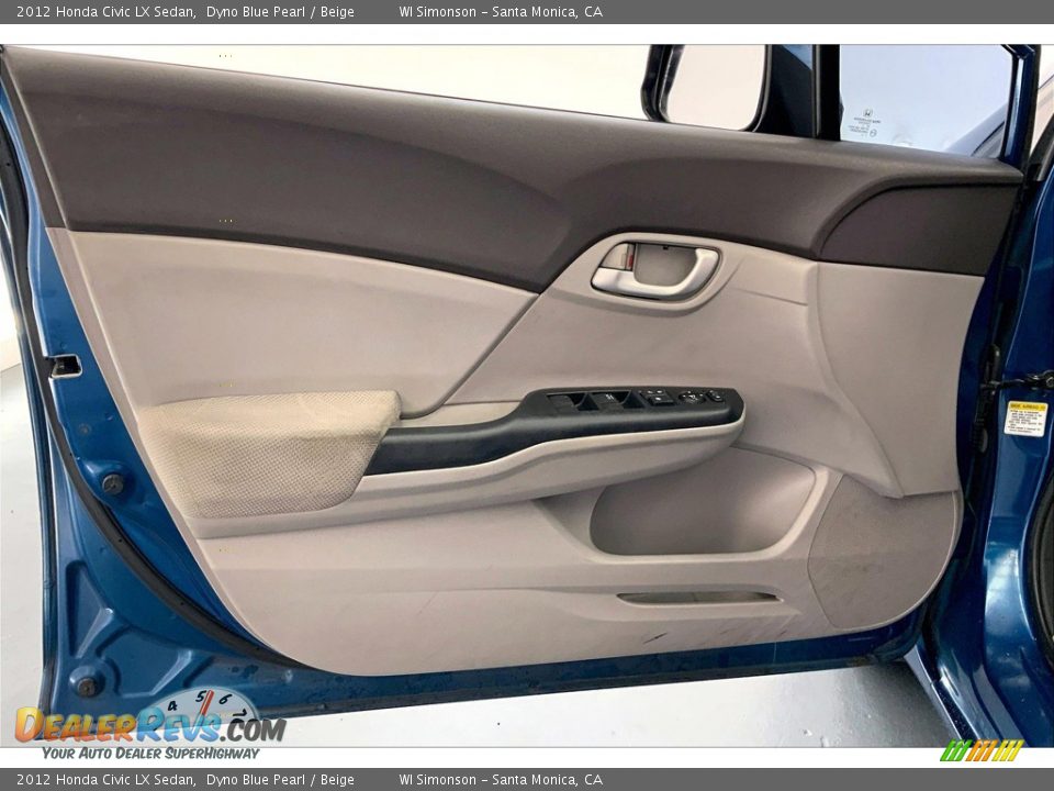 2012 Honda Civic LX Sedan Dyno Blue Pearl / Beige Photo #24
