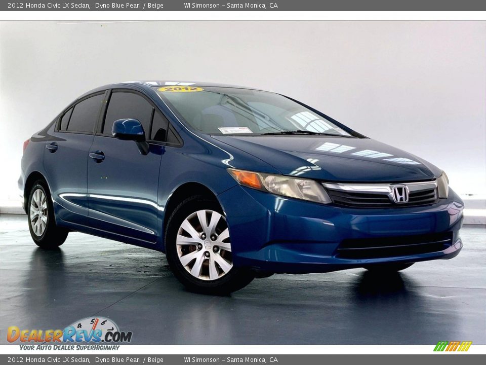 2012 Honda Civic LX Sedan Dyno Blue Pearl / Beige Photo #32