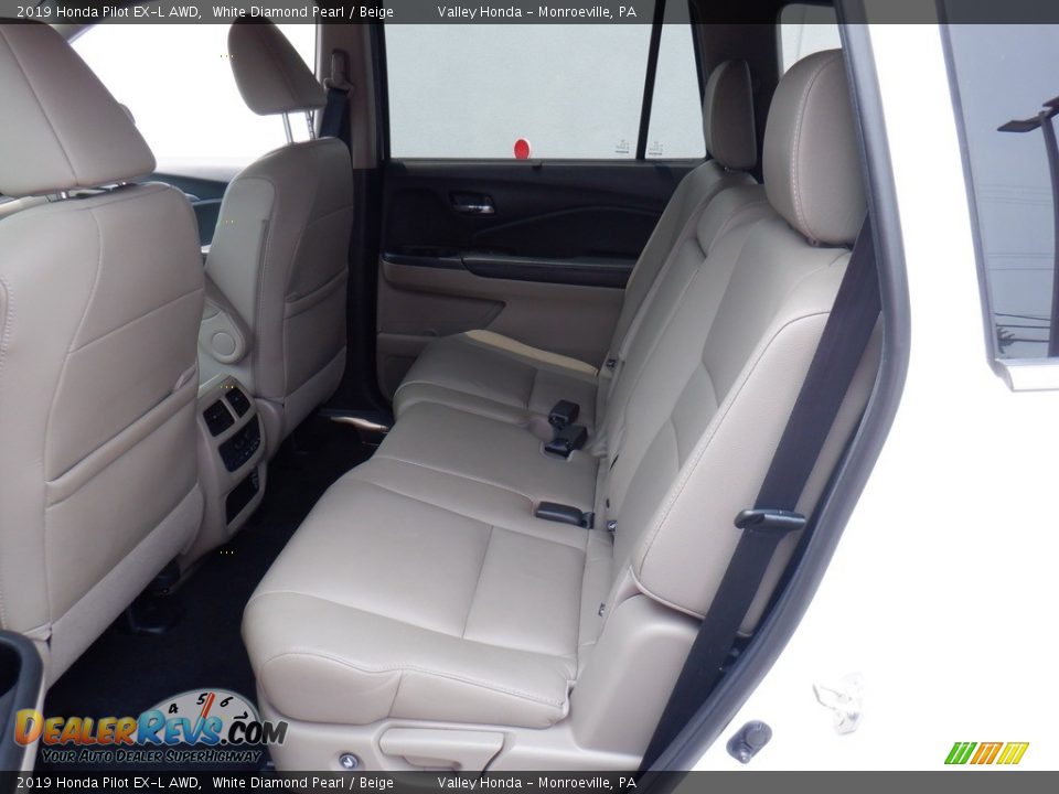 2019 Honda Pilot EX-L AWD White Diamond Pearl / Beige Photo #29