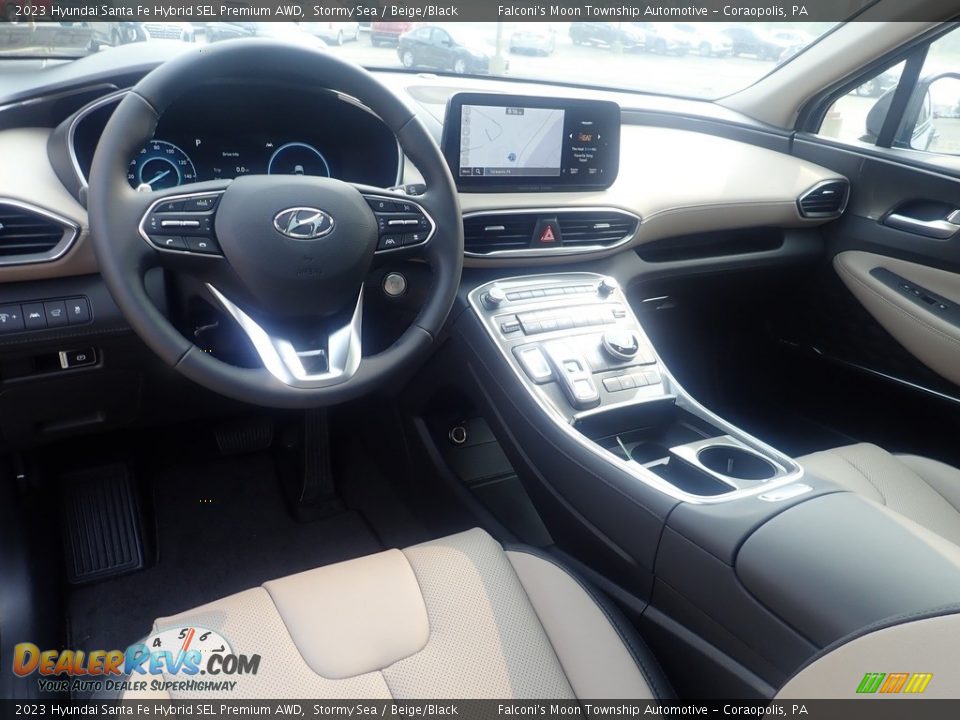 Beige/Black Interior - 2023 Hyundai Santa Fe Hybrid SEL Premium AWD Photo #13