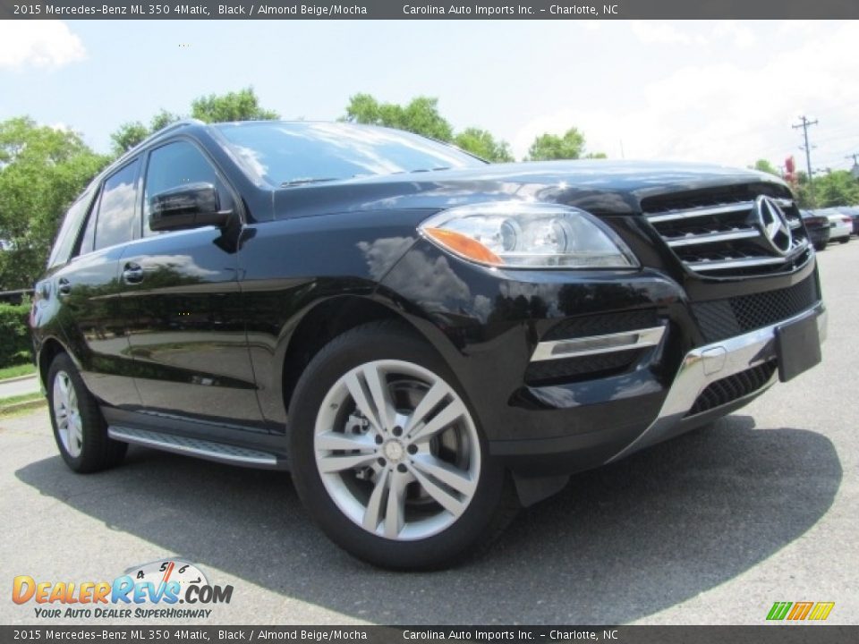 2015 Mercedes-Benz ML 350 4Matic Black / Almond Beige/Mocha Photo #1