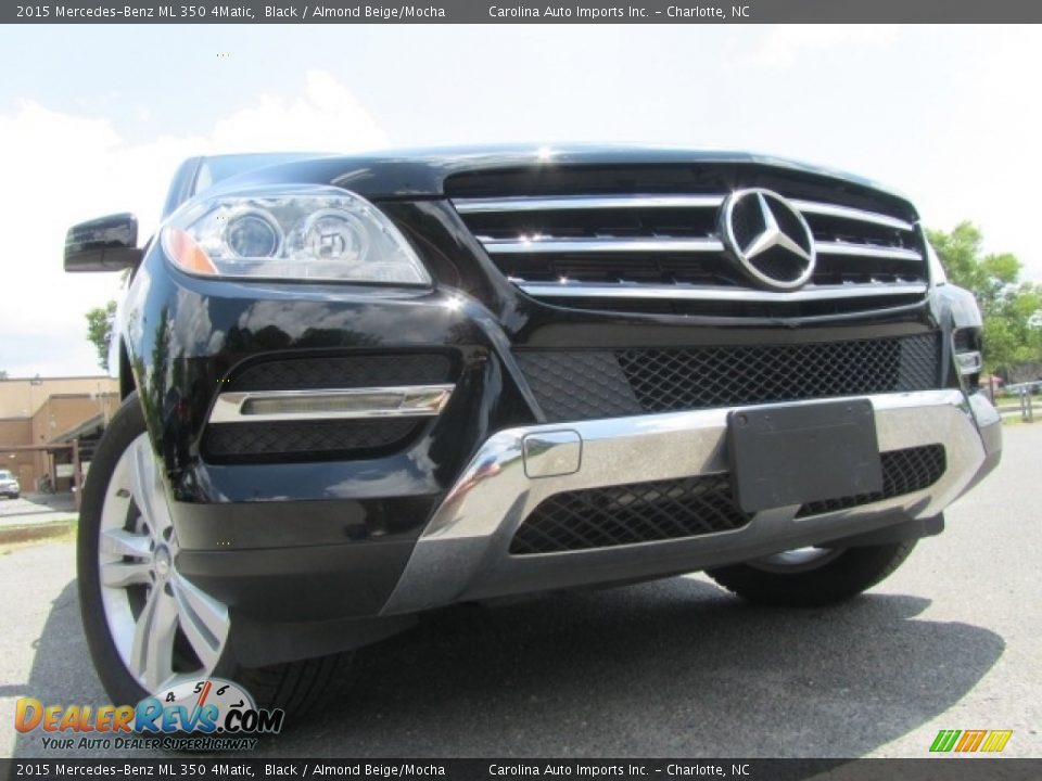 2015 Mercedes-Benz ML 350 4Matic Black / Almond Beige/Mocha Photo #2