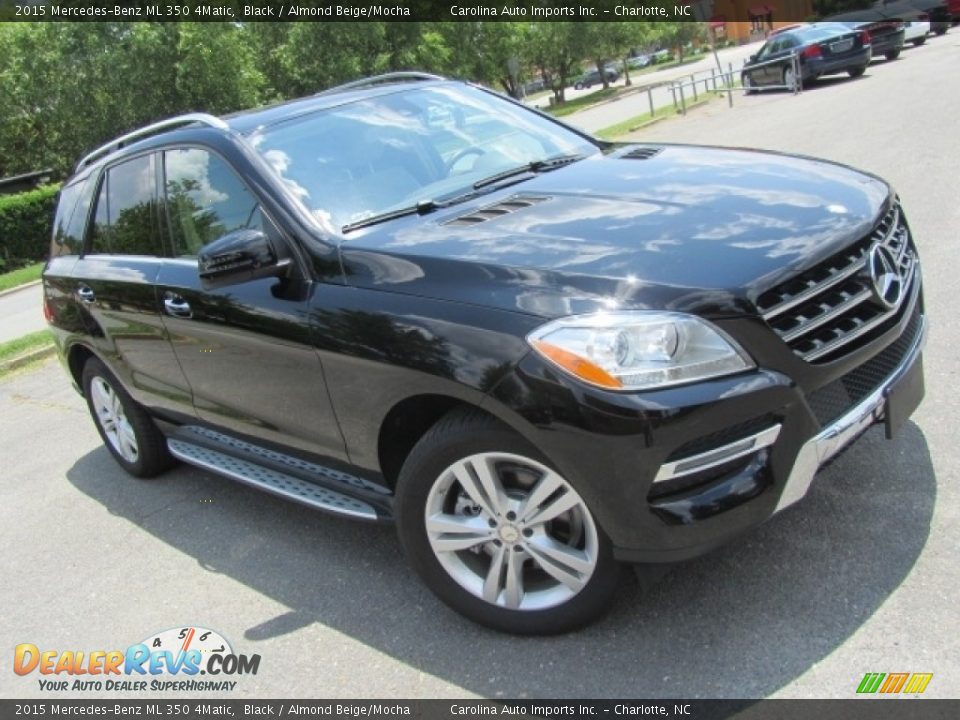 2015 Mercedes-Benz ML 350 4Matic Black / Almond Beige/Mocha Photo #3