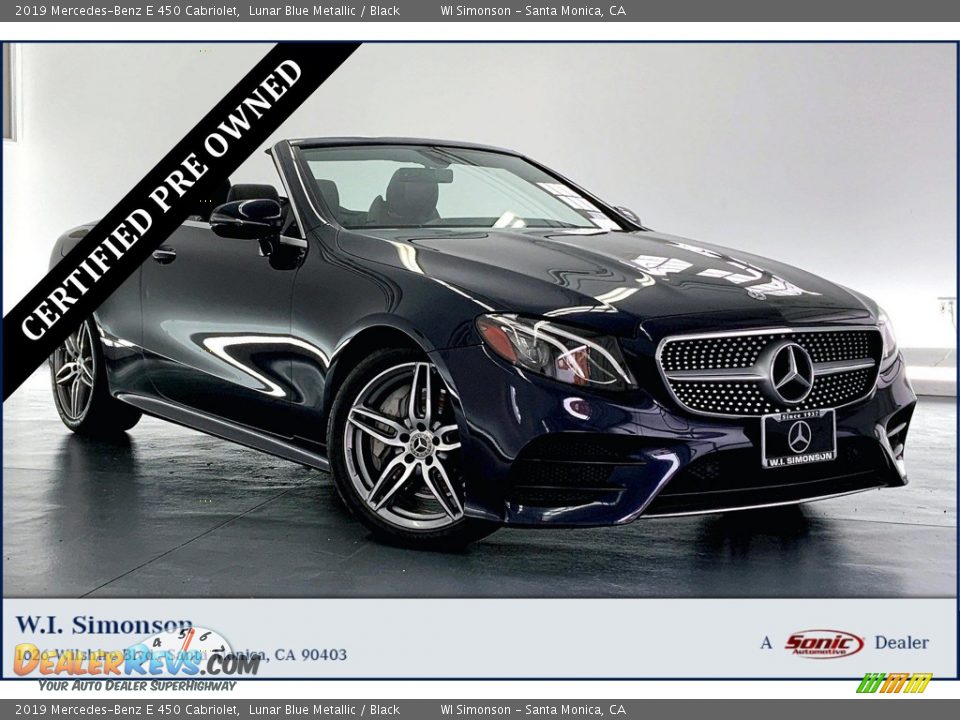 2019 Mercedes-Benz E 450 Cabriolet Lunar Blue Metallic / Black Photo #1