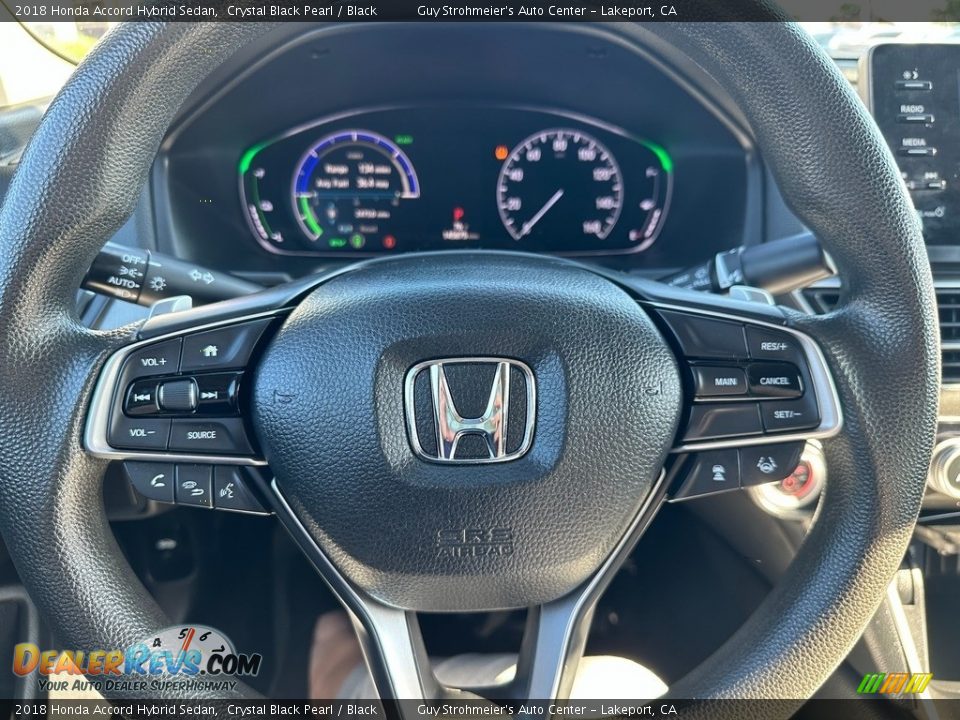 2018 Honda Accord Hybrid Sedan Crystal Black Pearl / Black Photo #7