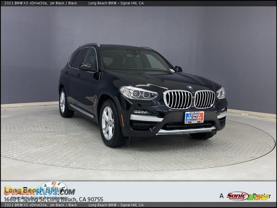 2021 BMW X3 xDrive30e Jet Black / Black Photo #1