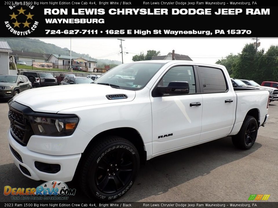 2023 Ram 1500 Big Horn Night Edition Crew Cab 4x4 Bright White / Black Photo #1