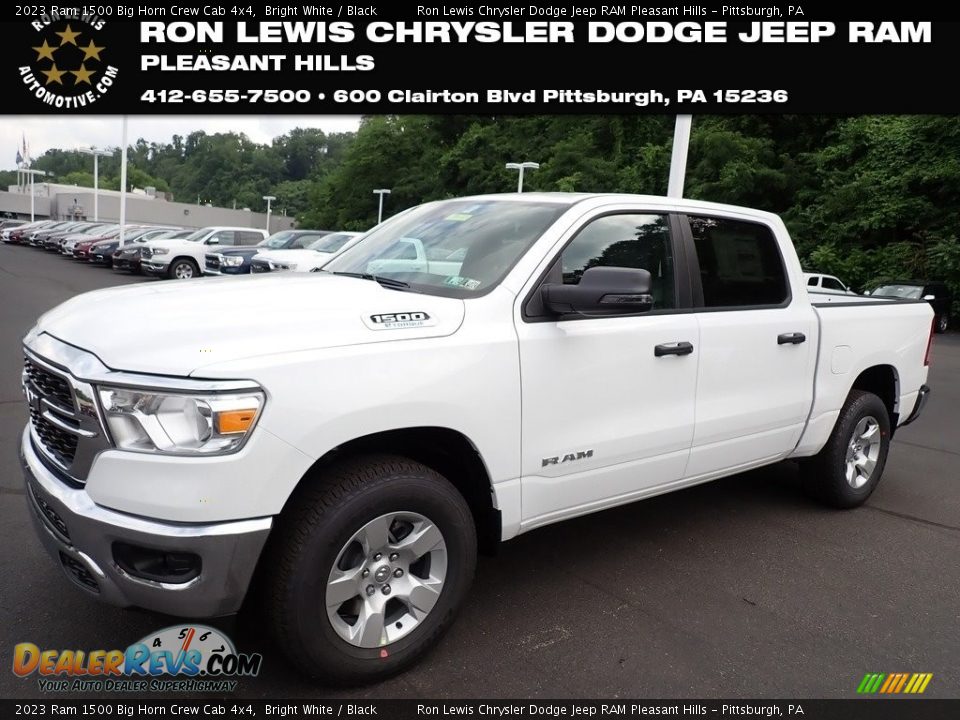 2023 Ram 1500 Big Horn Crew Cab 4x4 Bright White / Black Photo #1