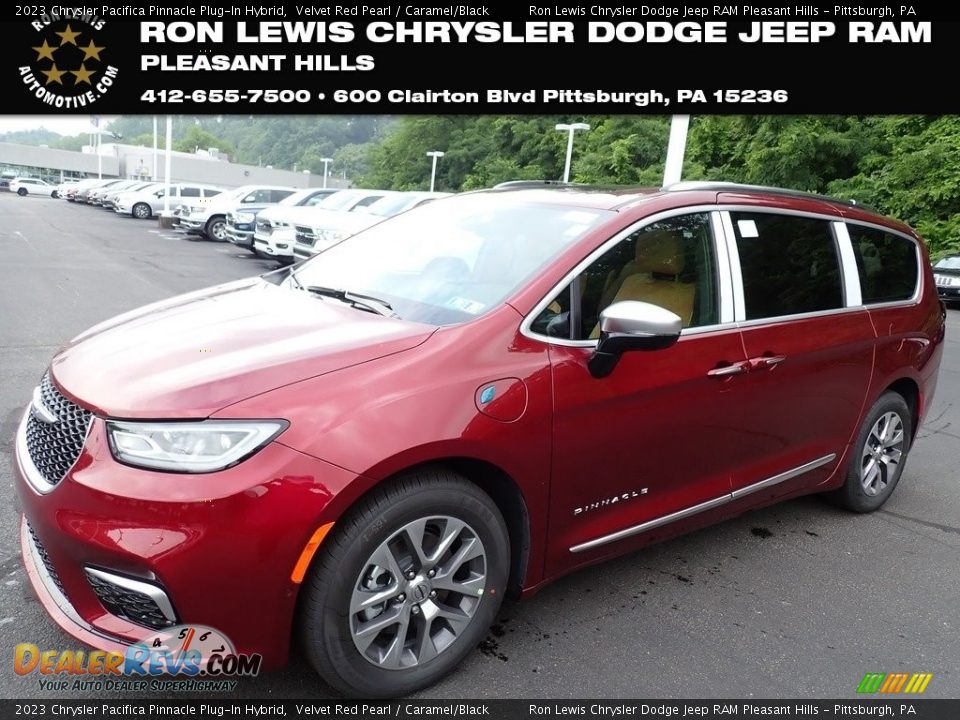 2023 Chrysler Pacifica Pinnacle Plug-In Hybrid Velvet Red Pearl / Caramel/Black Photo #1