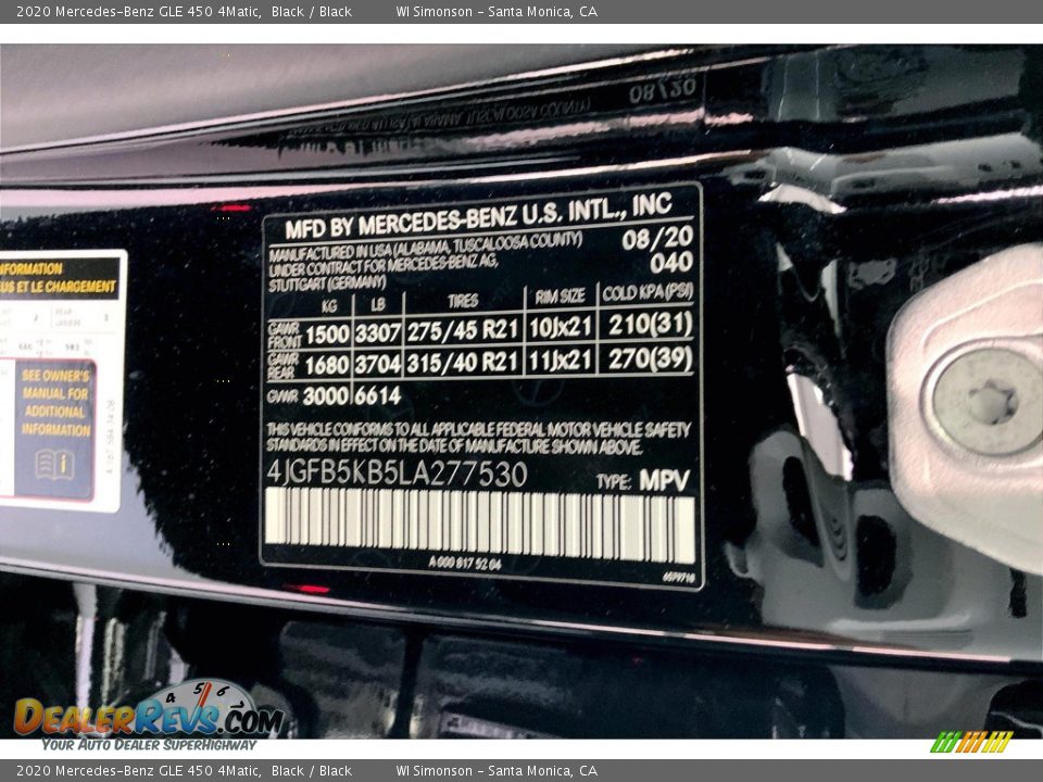 2020 Mercedes-Benz GLE 450 4Matic Black / Black Photo #33