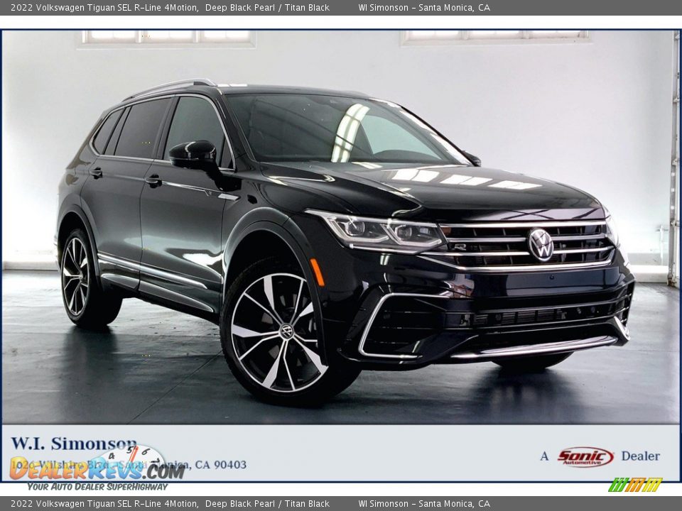 2022 Volkswagen Tiguan SEL R-Line 4Motion Deep Black Pearl / Titan Black Photo #1