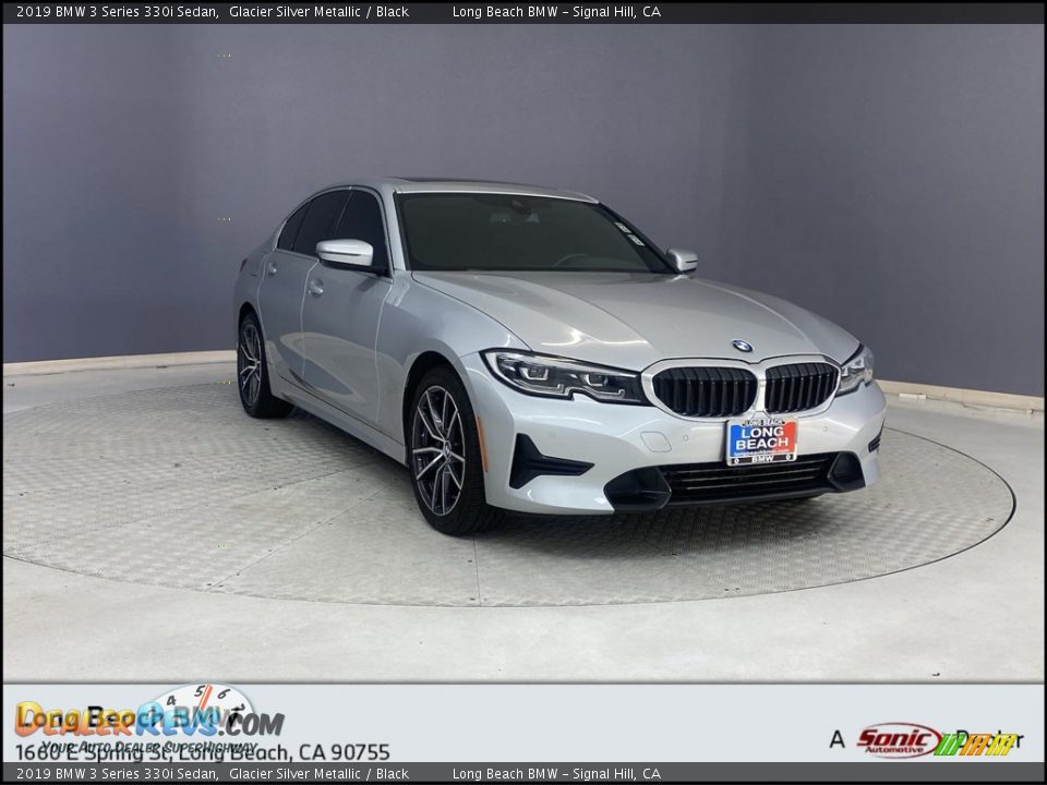 2019 BMW 3 Series 330i Sedan Glacier Silver Metallic / Black Photo #1