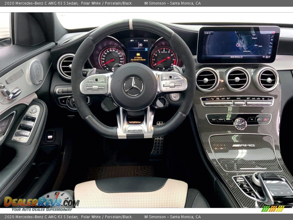 2020 Mercedes-Benz C AMG 63 S Sedan Polar White / Porcelain/Black Photo #4