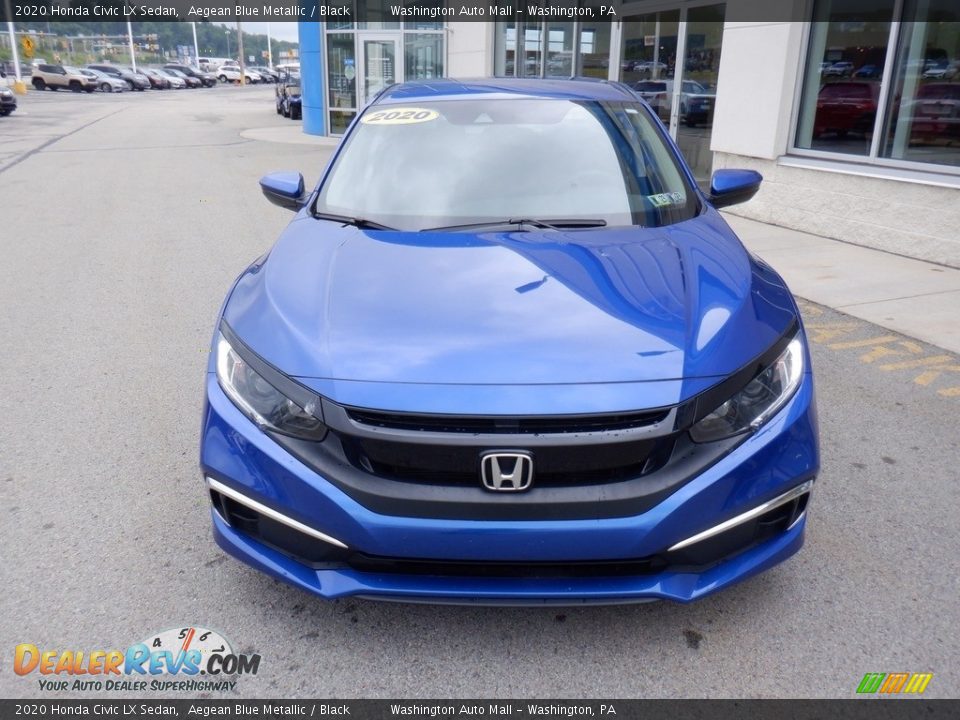 2020 Honda Civic LX Sedan Aegean Blue Metallic / Black Photo #3