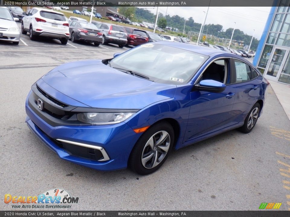 2020 Honda Civic LX Sedan Aegean Blue Metallic / Black Photo #4