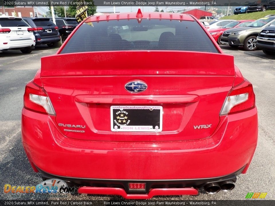 2020 Subaru WRX Limited Pure Red / Carbon Black Photo #4