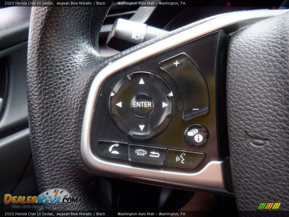2020 Honda Civic LX Sedan Aegean Blue Metallic / Black Photo #18