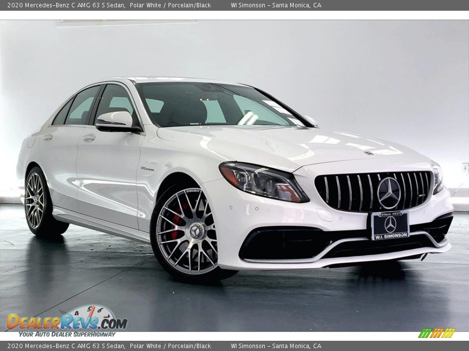 2020 Mercedes-Benz C AMG 63 S Sedan Polar White / Porcelain/Black Photo #34