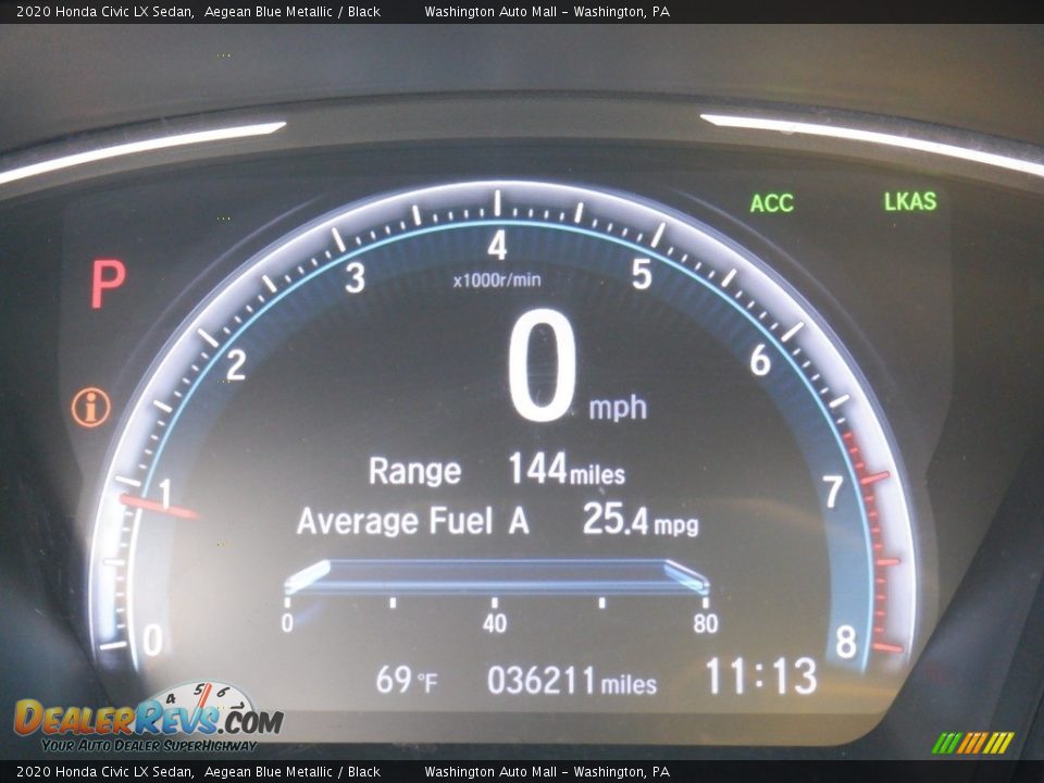 2020 Honda Civic LX Sedan Aegean Blue Metallic / Black Photo #27