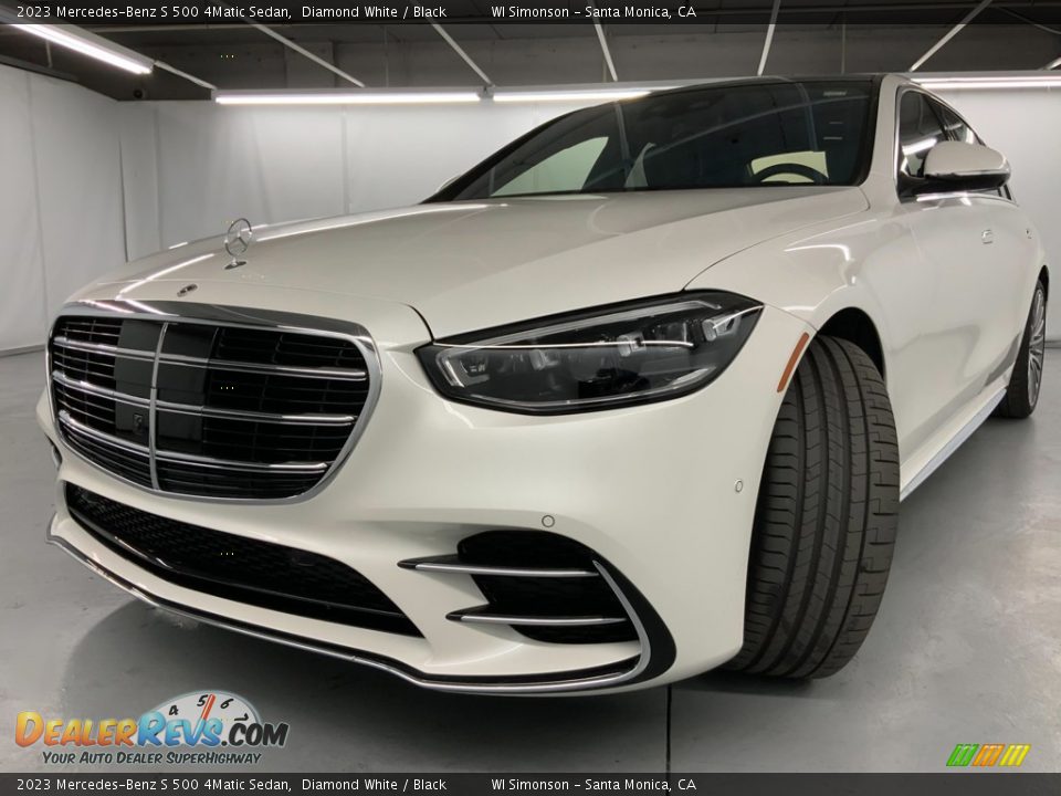 2023 Mercedes-Benz S 500 4Matic Sedan Diamond White / Black Photo #7