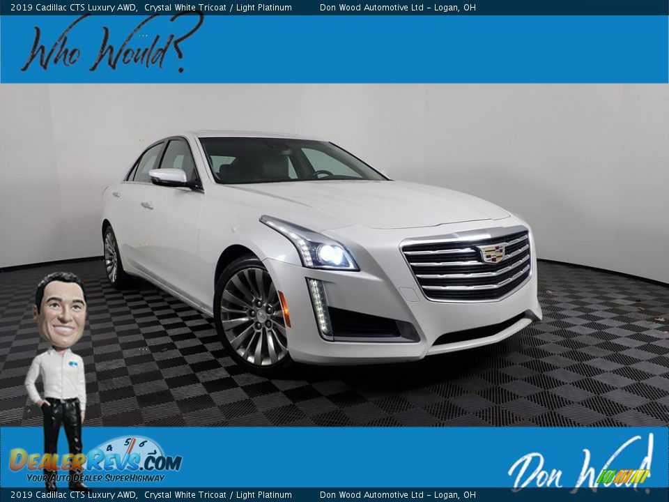 2019 Cadillac CTS Luxury AWD Crystal White Tricoat / Light Platinum Photo #1