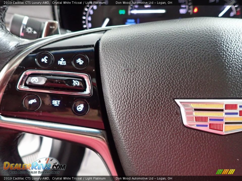 2019 Cadillac CTS Luxury AWD Crystal White Tricoat / Light Platinum Photo #19