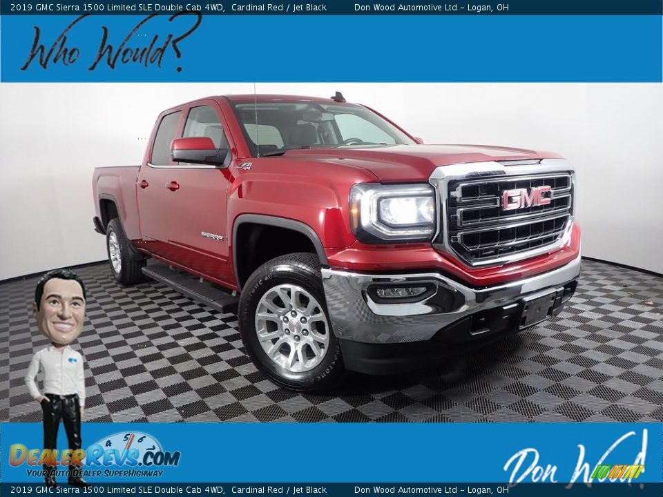 2019 GMC Sierra 1500 Limited SLE Double Cab 4WD Cardinal Red / Jet Black Photo #1