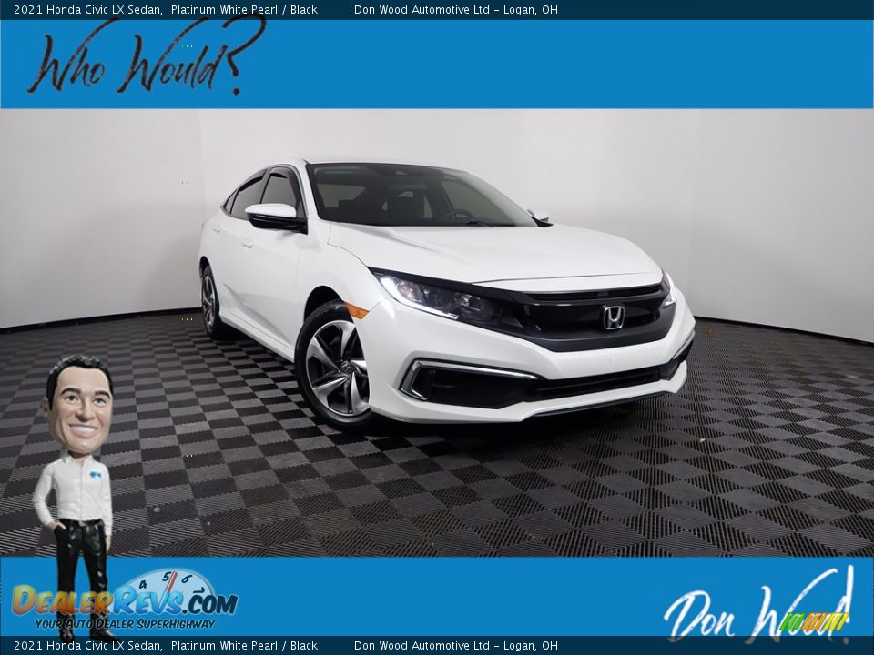 2021 Honda Civic LX Sedan Platinum White Pearl / Black Photo #1
