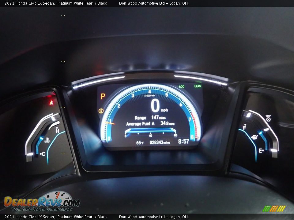 2021 Honda Civic LX Sedan Platinum White Pearl / Black Photo #17