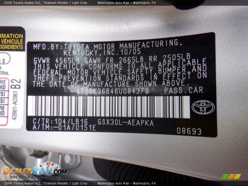 2006 Toyota Avalon XLS Titanium Metallic / Light Gray Photo #34
