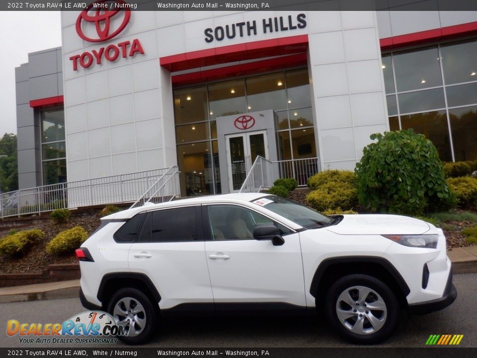 2022 Toyota RAV4 LE AWD White / Nutmeg Photo #2