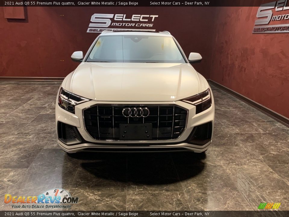 2021 Audi Q8 55 Premium Plus quattro Glacier White Metallic / Saiga Beige Photo #2