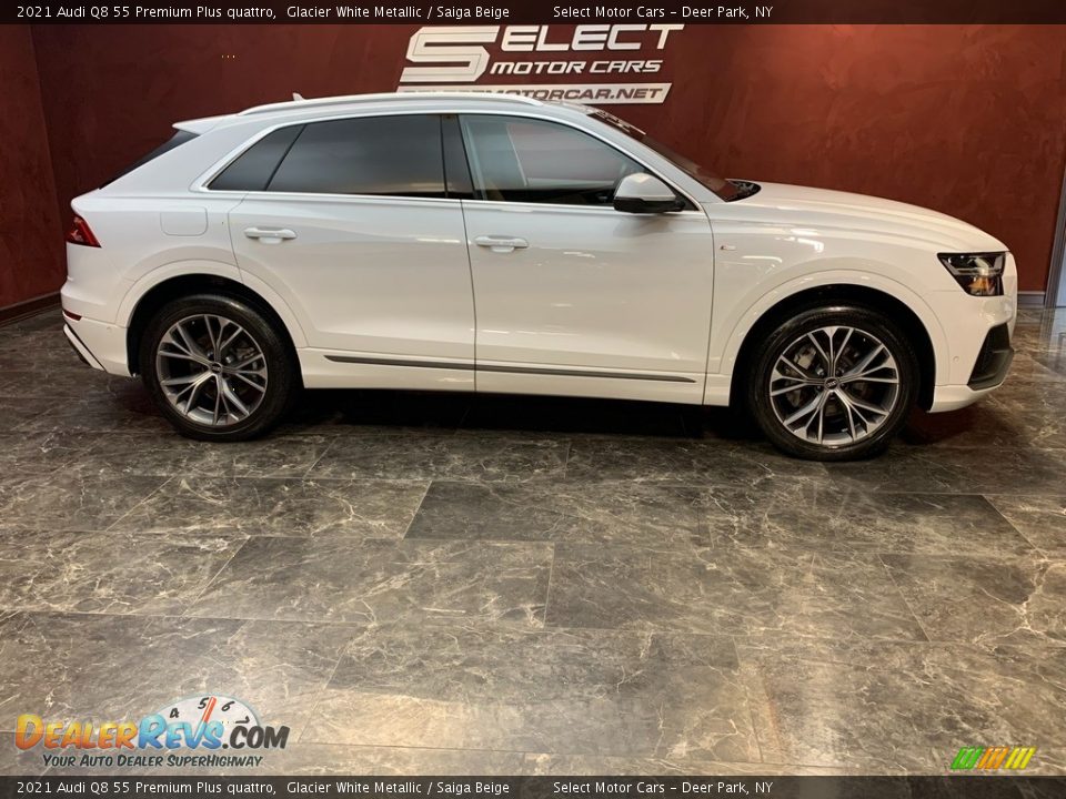 2021 Audi Q8 55 Premium Plus quattro Glacier White Metallic / Saiga Beige Photo #4
