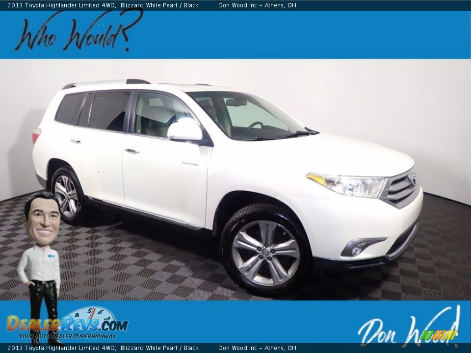 2013 Toyota Highlander Limited 4WD Blizzard White Pearl / Black Photo #1